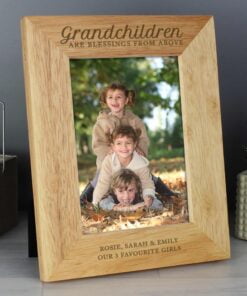 Personalised ‘Grandchildren are a Blessing’ 5×7 Wooden Photo Frame