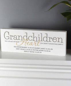 Personalised Grandchildren Wooden Block Sign