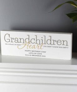 Personalised Grandchildren Wooden Block Sign