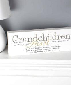 Personalised Grandchildren Wooden Block Sign