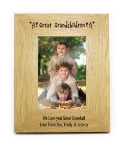 Personalised Great Grandchildren 4×6 Oak Finish Photo Frame