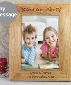 Personalised Great Grandchildren 5×7 Wooden Photo Frame