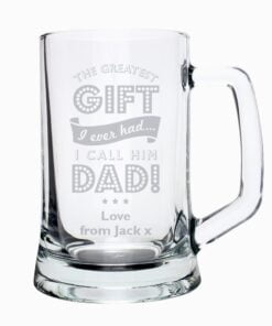 Personalised Greatest Dad Glass Pint Stern Tankard