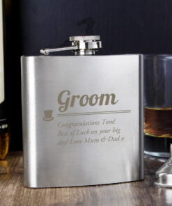 Personalised Groom Hip Flask