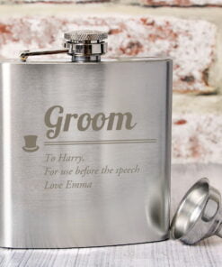 Personalised Groom Hip Flask