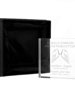 Personalised Guardian Angel Wings Large Crystal Token