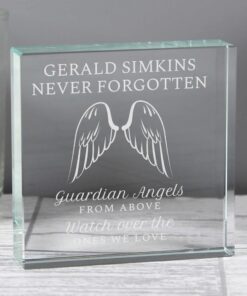 Personalised Guardian Angel Wings Large Crystal Token