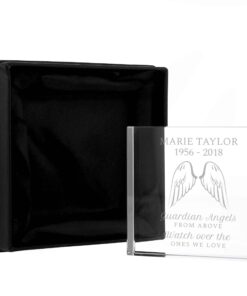 Personalised Guardian Angel Wings Large Crystal Token