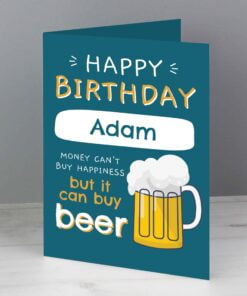Personalised Happy Birthday Beer Card