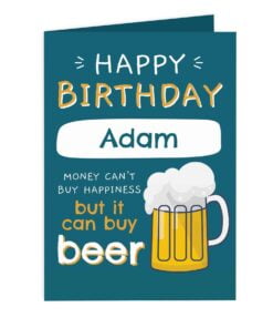 Personalised Happy Birthday Beer Card