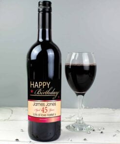 Personalised Happy Birthday Red Wine