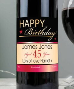Personalised Happy Birthday Red Wine