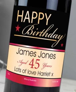 Personalised Happy Birthday Red Winev