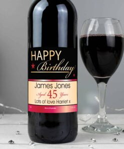 Personalised Happy Birthday Red Wine