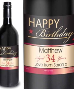 Personalised Happy Birthday Red Wine