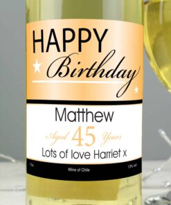 Personalised Happy Birthday White Wine