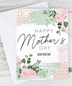 Personalised Happy Mothers Day Abstract Rose Card