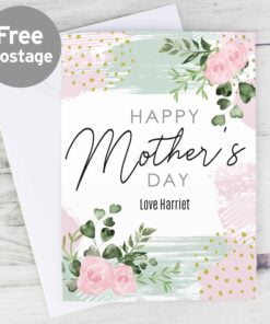 Personalised Happy Mothers Day Abstract Rose Card