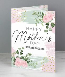 Personalised Happy Mothers Day Abstract Rose Card