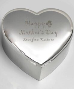 Personalised Happy Mothers Day Heart Trinket Box