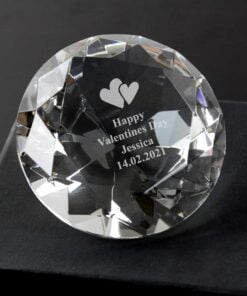 Personalised Heart Motif Diamond Paperweight