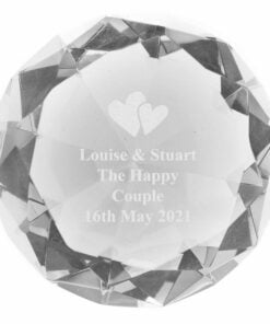 Personalised Heart Motif Diamond Paperweight