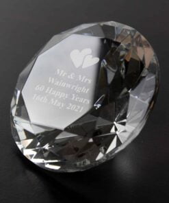 Personalised Heart Motif Diamond Paperweight