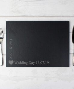 Personalised Heart Motif Slate Placemat