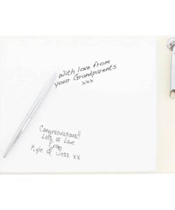 Personalised Hearts Design Hardback Guest Book & Pen