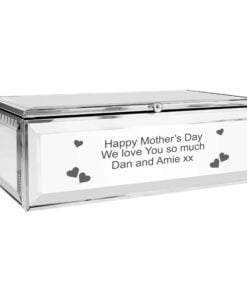 Personalised Hearts Mirrored Jewellery Box