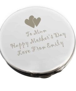 Personalised Hearts Round Compact Mirror