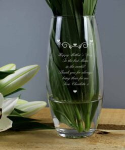 Personalised Hearts & Swirls Bullet Vase
