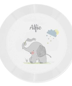 Personalised Hessian Elephant Plastic Plate