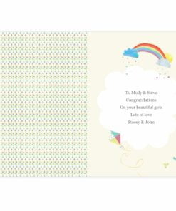 Personalised Hessian Elephant Twins Card