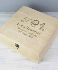 Personalised Hessian Friends Large Wooden Keepsake Box
