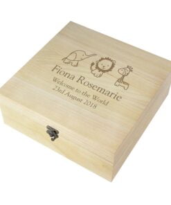 Personalised Hessian Friends Large Wooden Keepsake Box