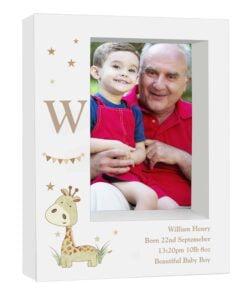Personalised Hessian Giraffe 5×7 Box Photo Frame