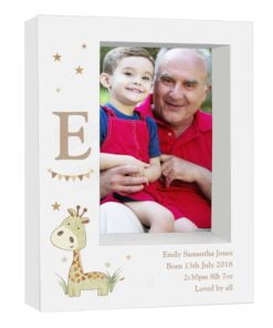 Personalised Hessian Giraffe 5×7 Box Photo Frame