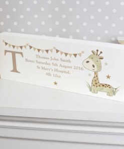 Personalised Hessian Giraffe Wooden Block Sign