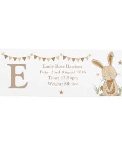 Personalised Hessian Rabbit Wooden Block Sign