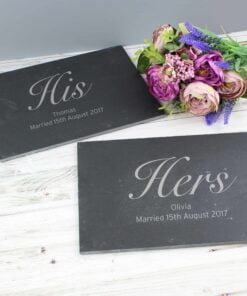 Personalised His and Hers Slate Placemat Set