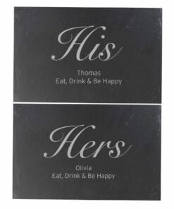 Personalised His and Hers Slate Placemat Set