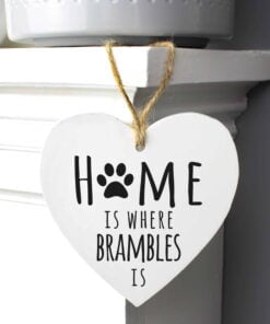 Personalised ‘Home is Where’ Pet Wooden Heart Decoration