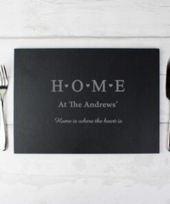 Personalised HOME Slate Rectangle Placemat