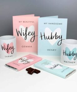 Personalised Hubby & Wifey Mug Set