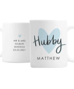 Personalised Hubby & Wifey Mug Set