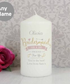 Personalised I Am Glad… Bridesmaid Pillar Candle