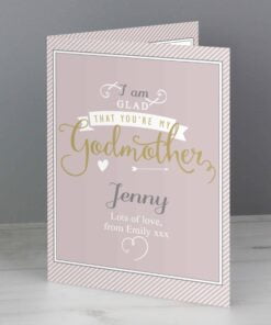 Personalised I Am Glad… Godmother Card