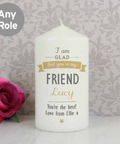 Personalised I Am Glad… Pillar Candle