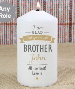 Personalised I Am Glad… Pillar Candle